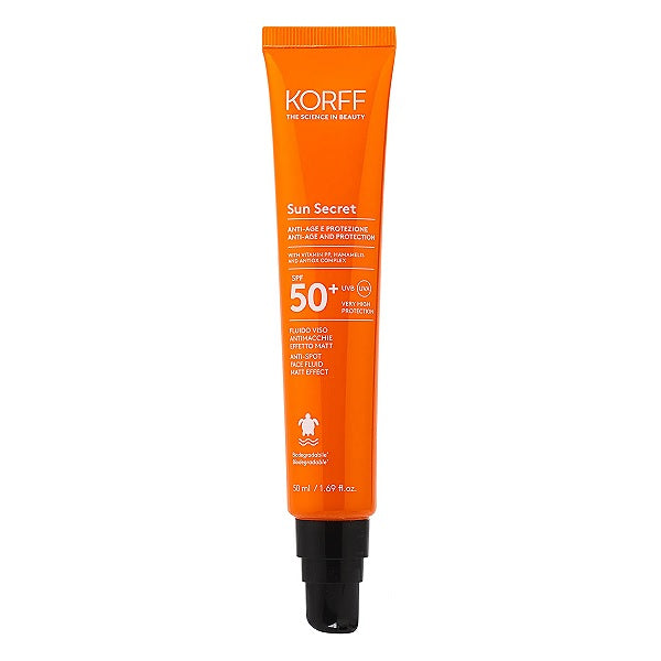Korff Sun Secret Anti Age E Protezione Fluido Viso Antimacchie Effeto Matt 50+