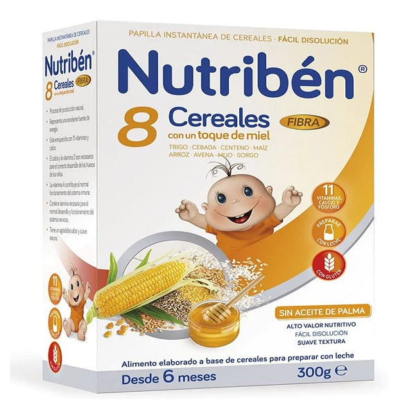 Nutribén 8 Drithëra me një Prekje Mjalti dhe Fibrash 6m+