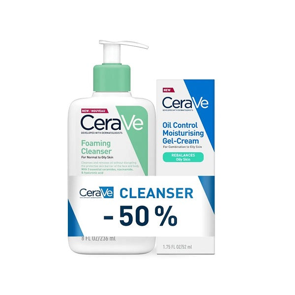 Cerave Set Foaming Cleanser & Oil Control Moisturising Gel-Cream