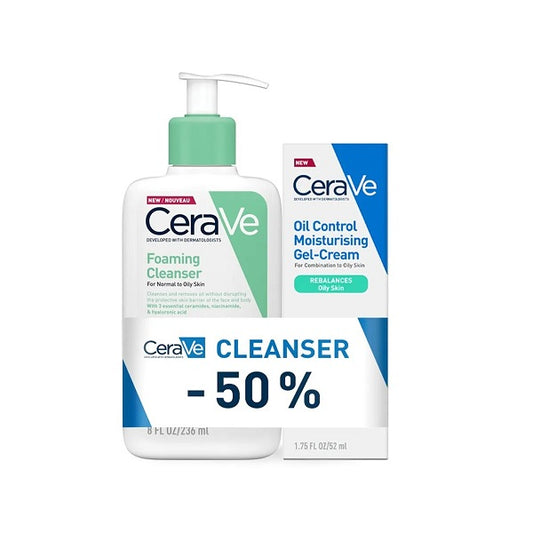 Cerave Set Foaming Cleanser & Oil Control Moisturising Gel-Cream