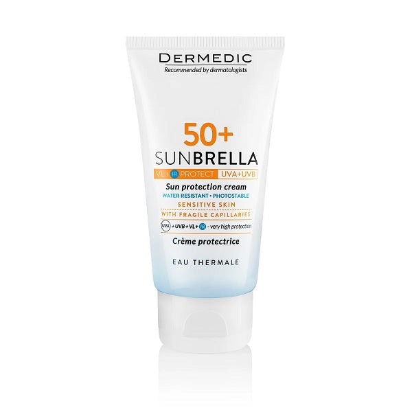 Krem mbrojtës dielli Dermedic Sunbrella me kapilarë të brishtë SPF 50+