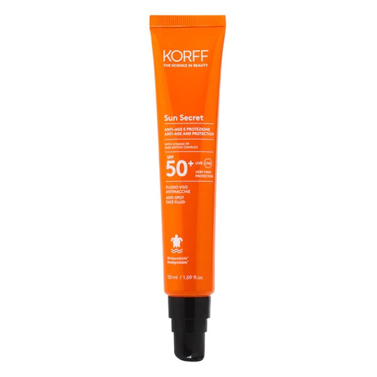Korff Sun Secret Anti Age E Protezione Fluido Viso Antimacchie 50+