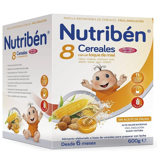 Nutriben 8 Cereals with a Touch of Honey Nuts 6m+ - 600g