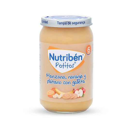 Nutriben Potitos Apple Orange Banana and Biscuit 6m+