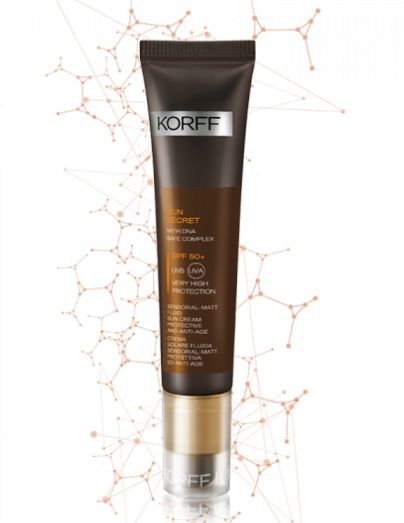Korff sun secret 50+ with DNA safe complex  fluid sun cream protective and anti age  Matt